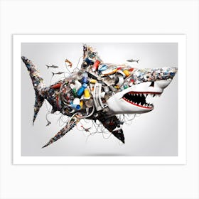 Great White Ocean Plastics Art Print