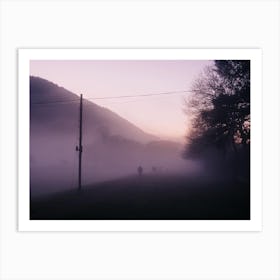 Foggy evening Art Print