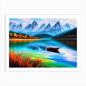 Boat On A Lake 3 Art Print