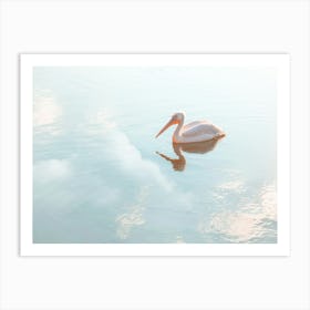 A Pelican In The Calm River Art Print