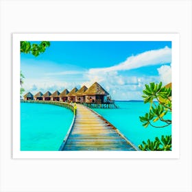 Maldives. Wooden bridge. Tropical. #2 Art Print