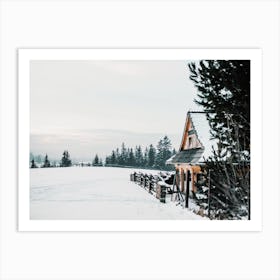 Alaskan Winter Cabin Art Print