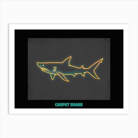 Neon Orange Carpet Shark 5 Poster Art Print