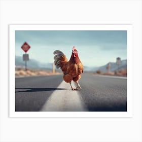 An 1028 Why Did The Chicken Cross The Road 18x24 Art Print