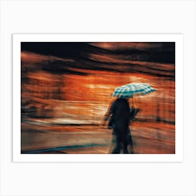 Orange Colored Rainy Day Art Print