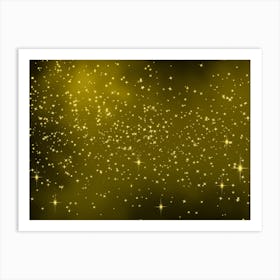 Dark Yellow Shining Star Background Art Print