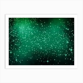 Pastel Greens Shining Star Background Art Print