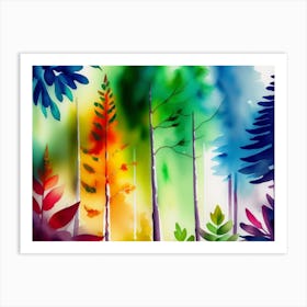 Colorful Forest Art Print