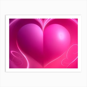 A Glowing Pink Heart Vibrant Horizontal Composition 18 Art Print