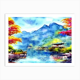 Enigmatic Mountain Retreat Art Print