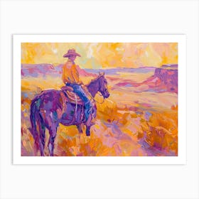 Cowboy Painting Chihuahuan Desert 1 Art Print