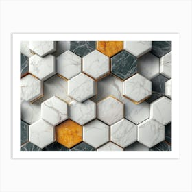 Marble Hexagons 2 Art Print