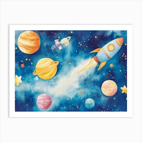 Space Rocket 1 Art Print