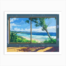 Byron Bay From The Window View Painting 2 Art Print