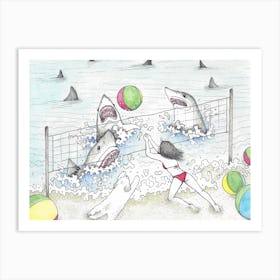 Beach Volleyball Art Print