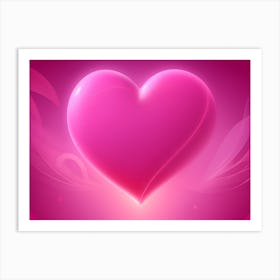 A Glowing Pink Heart Vibrant Horizontal Composition 52 Art Print