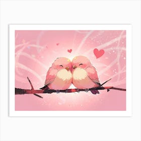 Two Birds On A Branch 4 Art Print