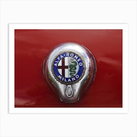 Alfa Romeo Badge Red Art Print