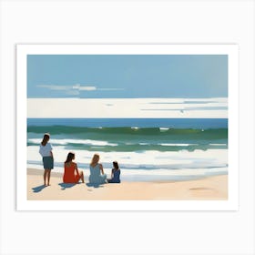 Family At The Beach 1 Art Print