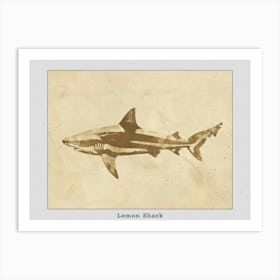 Lemon Shark Silhouette 4 Poster Art Print
