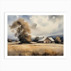 Cloud Oil Painting Farmhouse Nursery French Countryside (5) Art Print