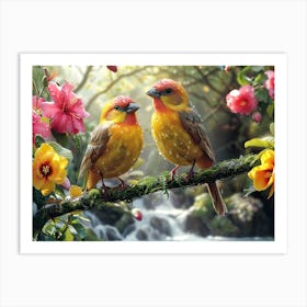 Beautiful Bird on a branch 13 Art Print