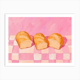 Bread Pink Checkerboard 3 Art Print