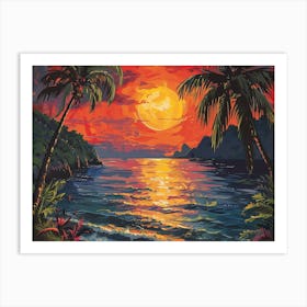 Sunset At The Beach 10 Art Print