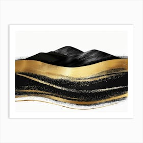 Gold And Black Mountains 8 Art Print