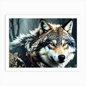 Wolf In The Woods 21 Art Print