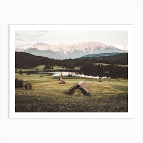 Rustic Cabin In Meadow Art Print