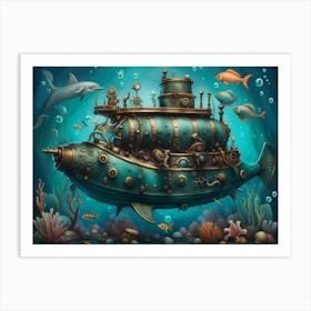 Steampunk Submarine Art Print