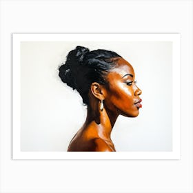 Side Profile Of Beautiful Woman Oil Painting 149 Art Print