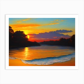 Sunset At The Beach 102 Art Print