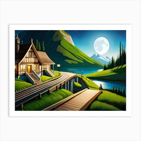 House In The Mountains Art Print