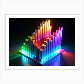 Neon Rainbow Bar Chart Art Print