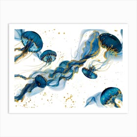 Blue Jellyfish Art Print