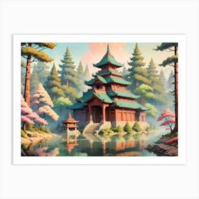 The Temple Inside The Forest Art Print