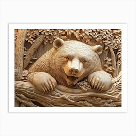 Exquisite 3d Bear Relief Art A Stunning Choice Art Print