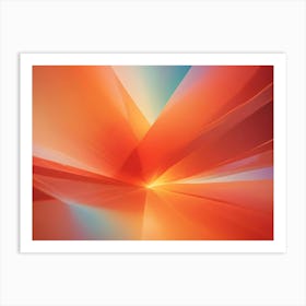 Abstract Image Of A Bright Orange Glow Emanating From A Central Point, Resembling A Sunrise Or A Burst Of Energy Art Print