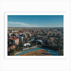 Aerial View Of Stadium Print. Italia, Milano Art Print