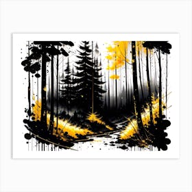 Splatter Forest Art Print