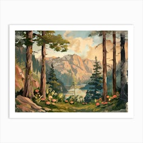 Retro Woods Illustration 9 Art Print