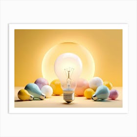 Light Bulb Stock Videos & Royalty-Free Footage Art Print