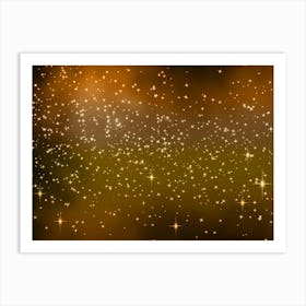 Orange Brown Shining Star Background Art Print