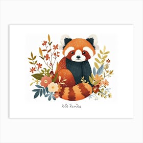 Little Floral Red Panda 3 Poster Art Print