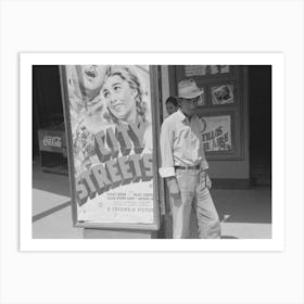 Mexican Man In Front Of Movie Theater, San Antonio, Texas By Russell Lee Art Print