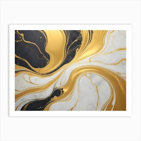 Gold Marble Painting Art Print