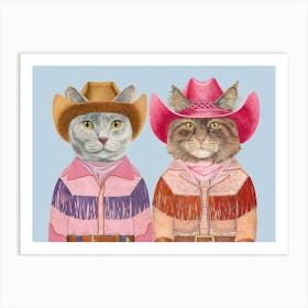 Rodeo Cats 1 Art Print