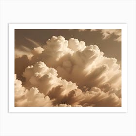 A Dramatic Shot Of A Large, Fluffy Cloud Formation Against A Warm, Sepia Toned Sky Art Print